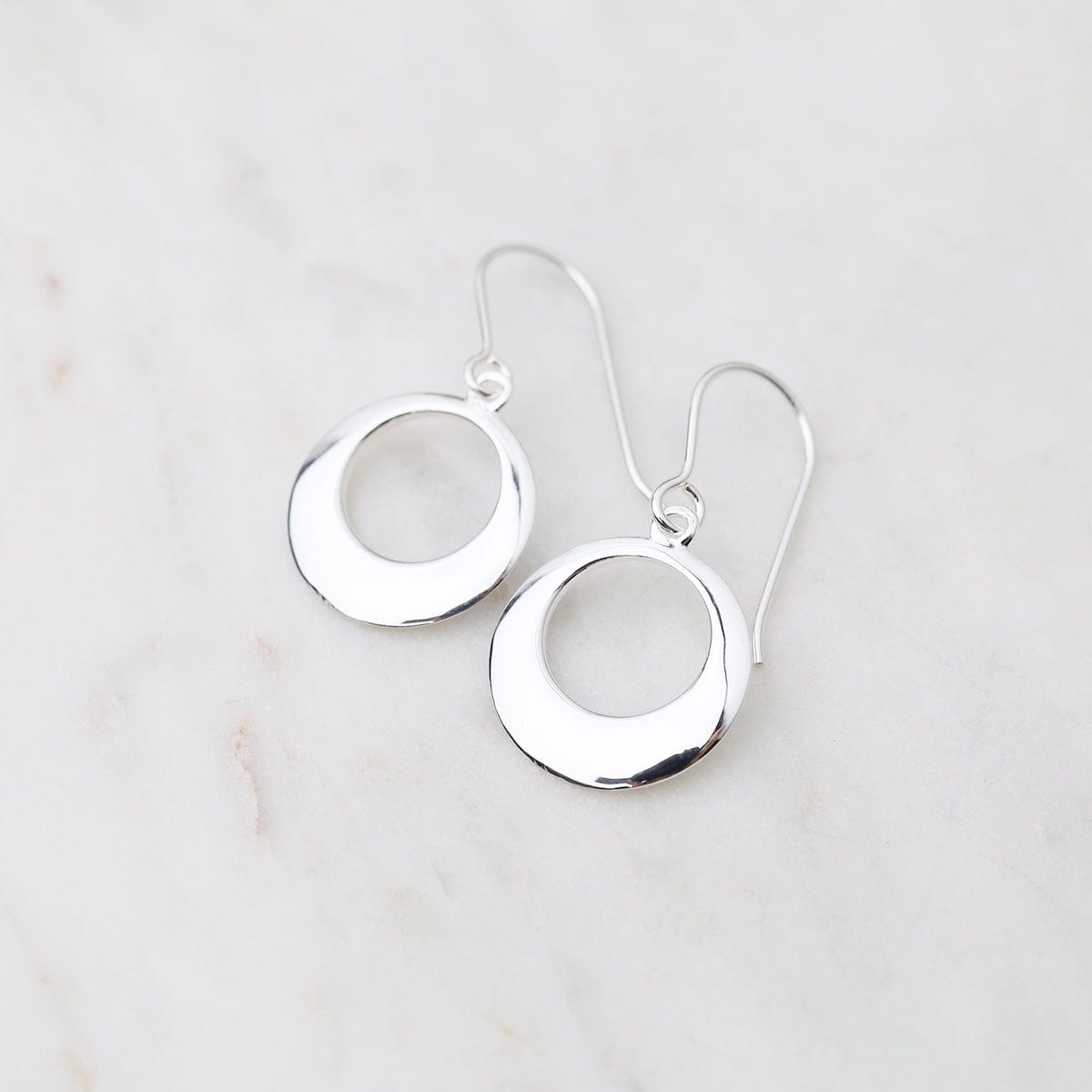 EAR Mod Circle Cut Out Earrings - Sterling Silver