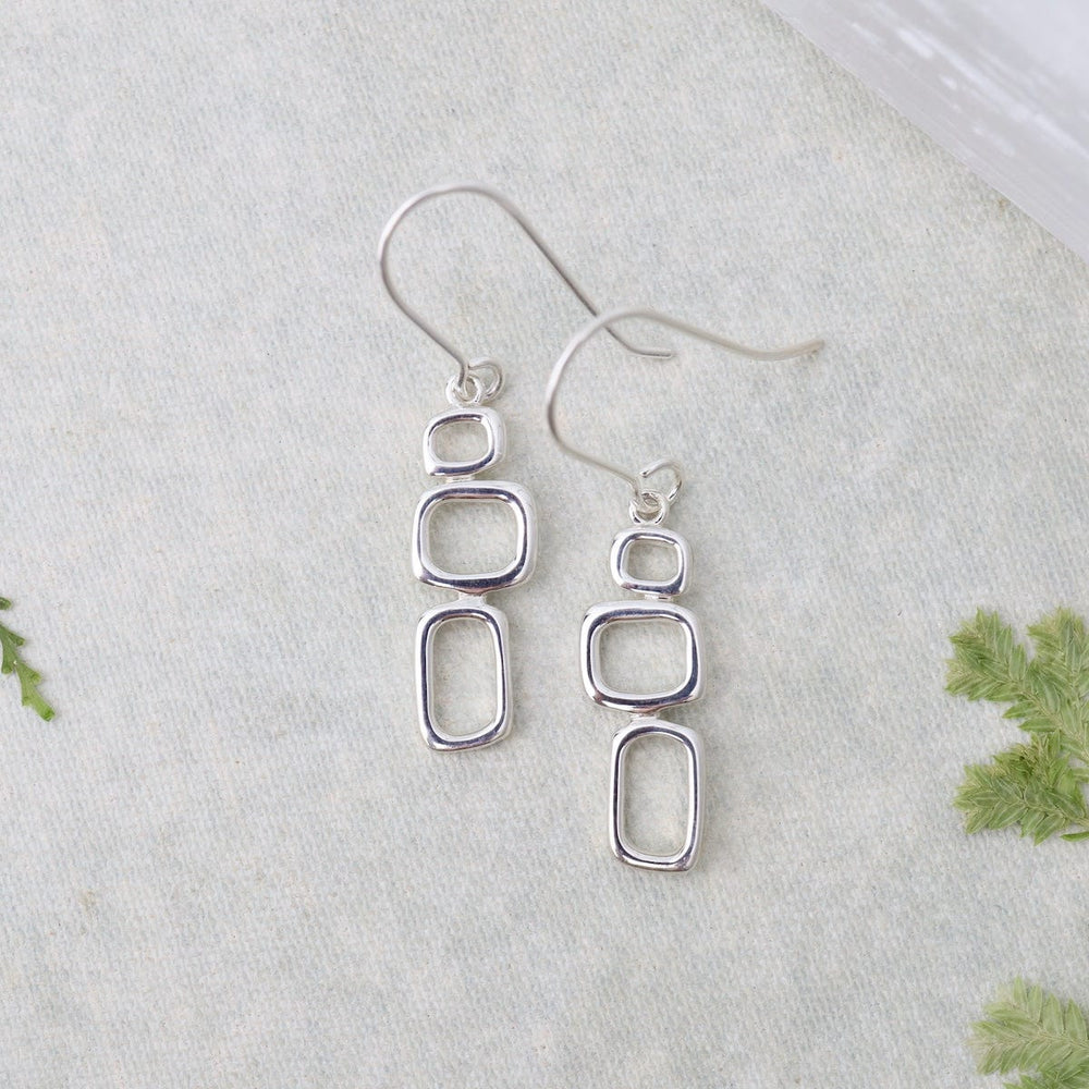 EAR Mod Squares Drop Earrings - Sterling Silver