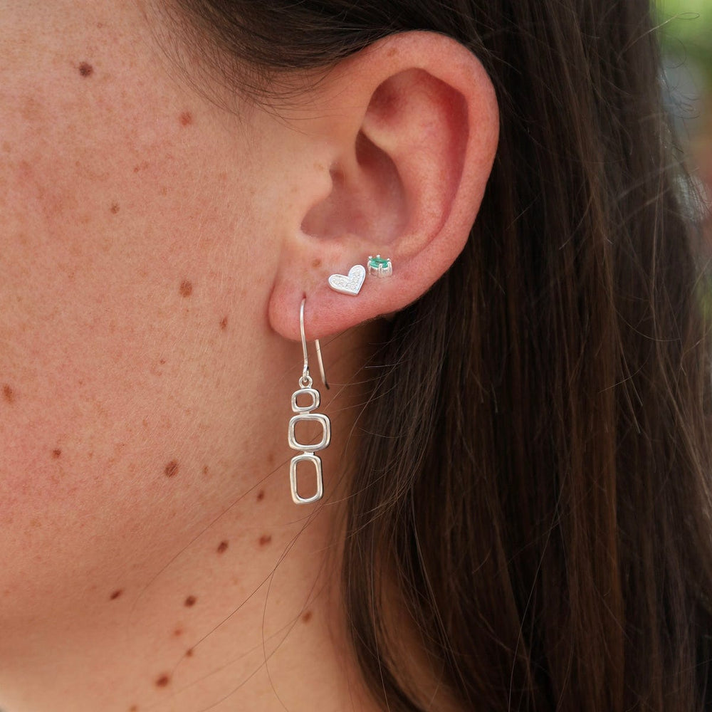 EAR Mod Squares Drop Earrings - Sterling Silver