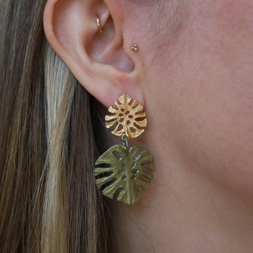 EAR Monstera Large Post Earrings