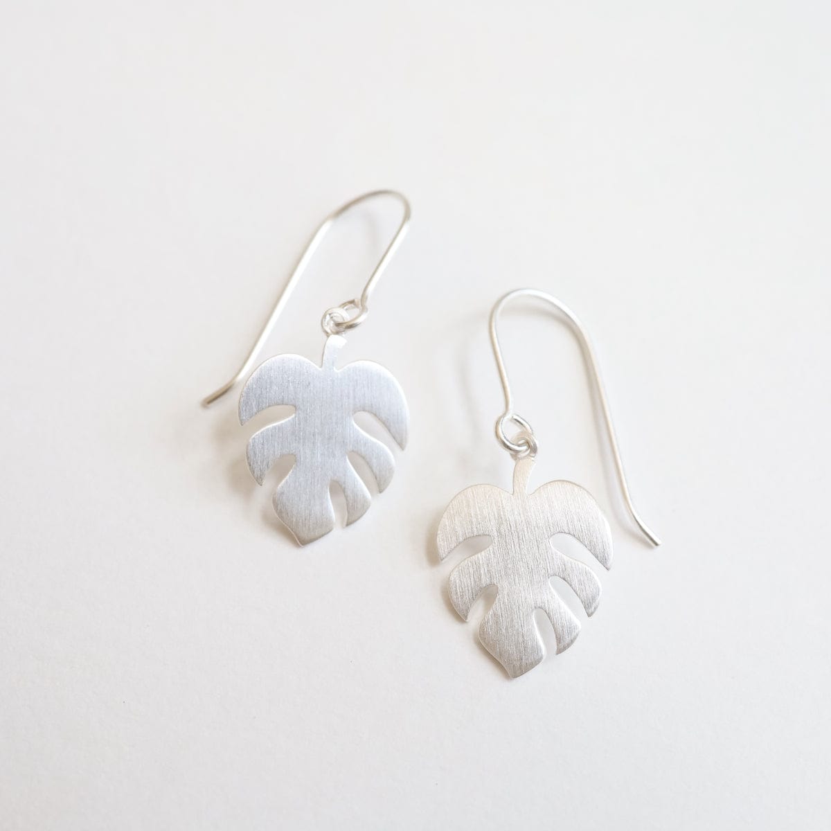 EAR Monstera Leaf Earring - Brushed Sterling Silver