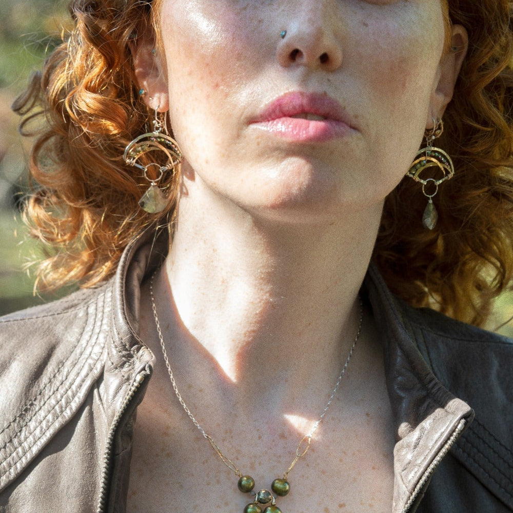 
                      
                        EAR Mushroom Earrings with Labradorite
                      
                    