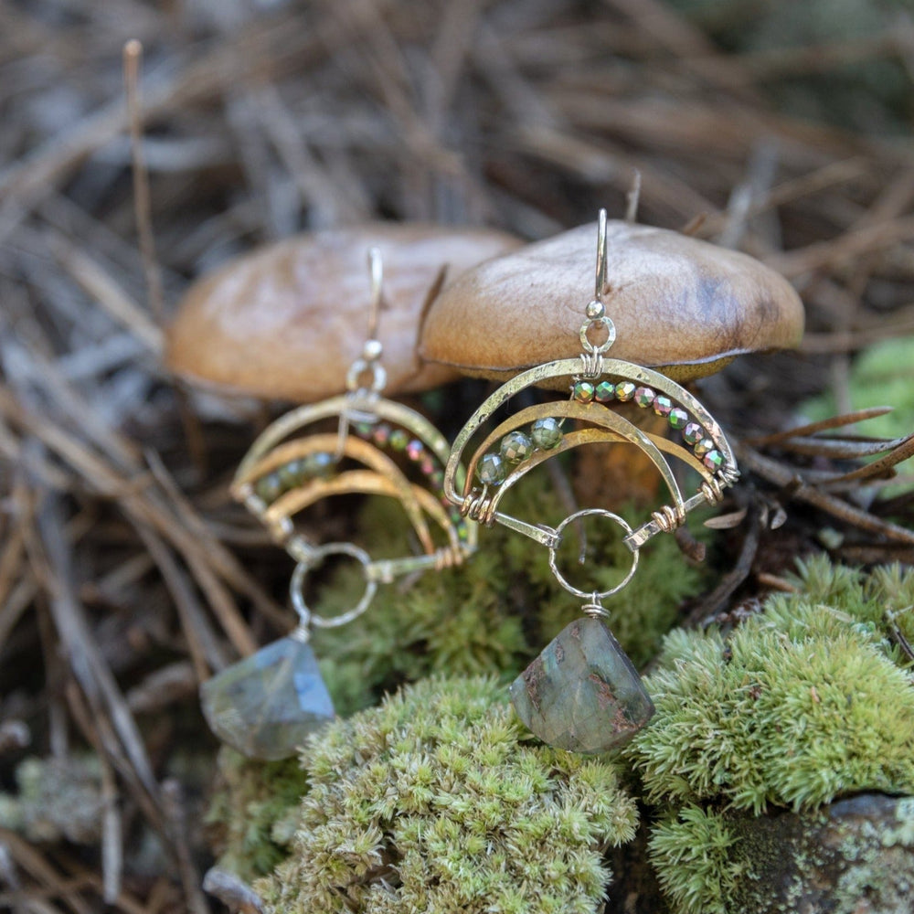 
                      
                        EAR Mushroom Earrings with Labradorite
                      
                    