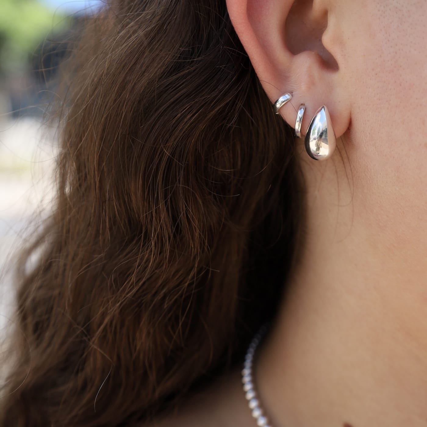 EAR Nano Sterling Silver Raindrop Earrings