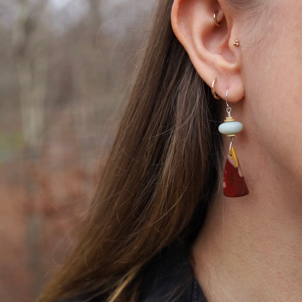 EAR Noreena Jasper and Jade Earrings