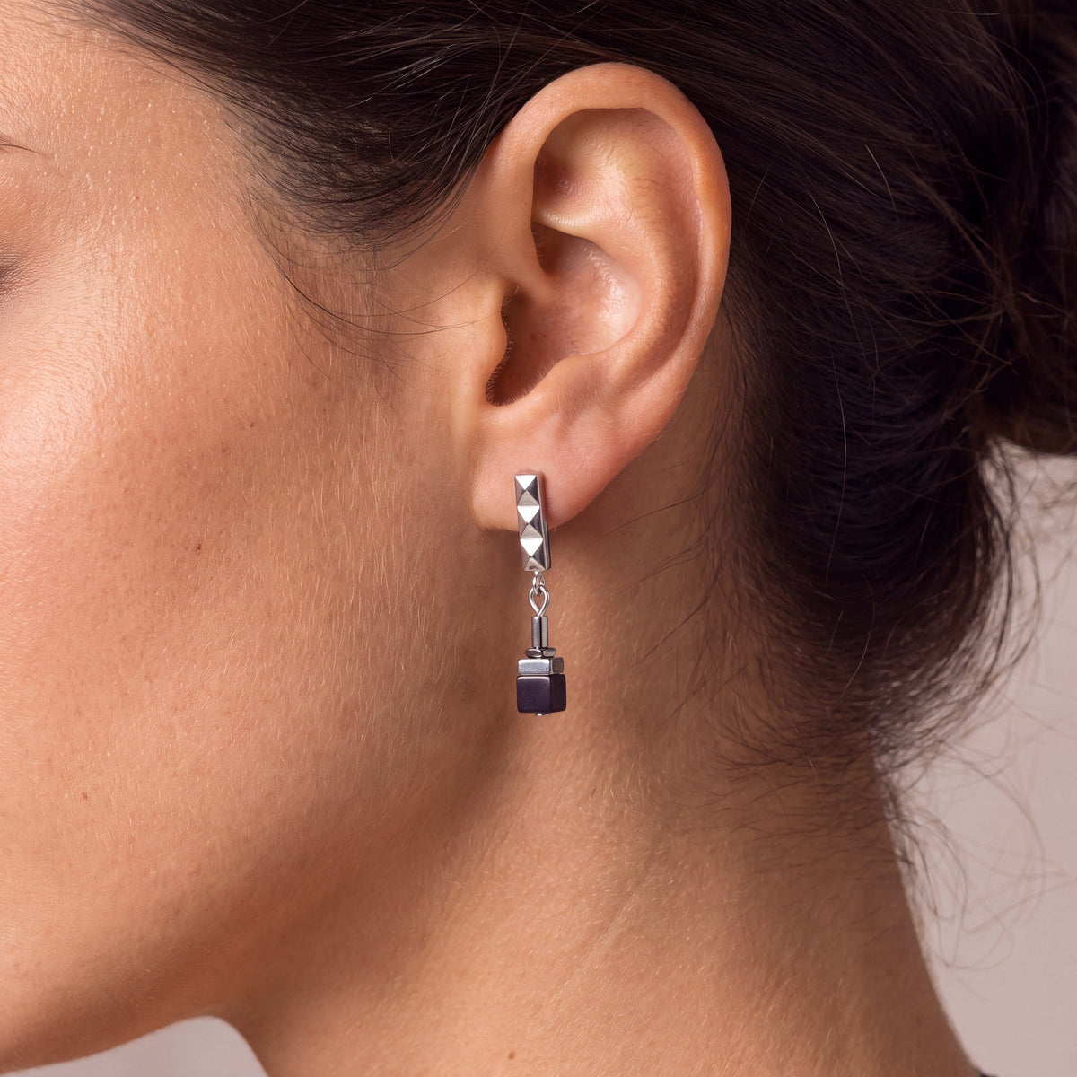 EAR Onyx Cube Eclipse Stud Earrings