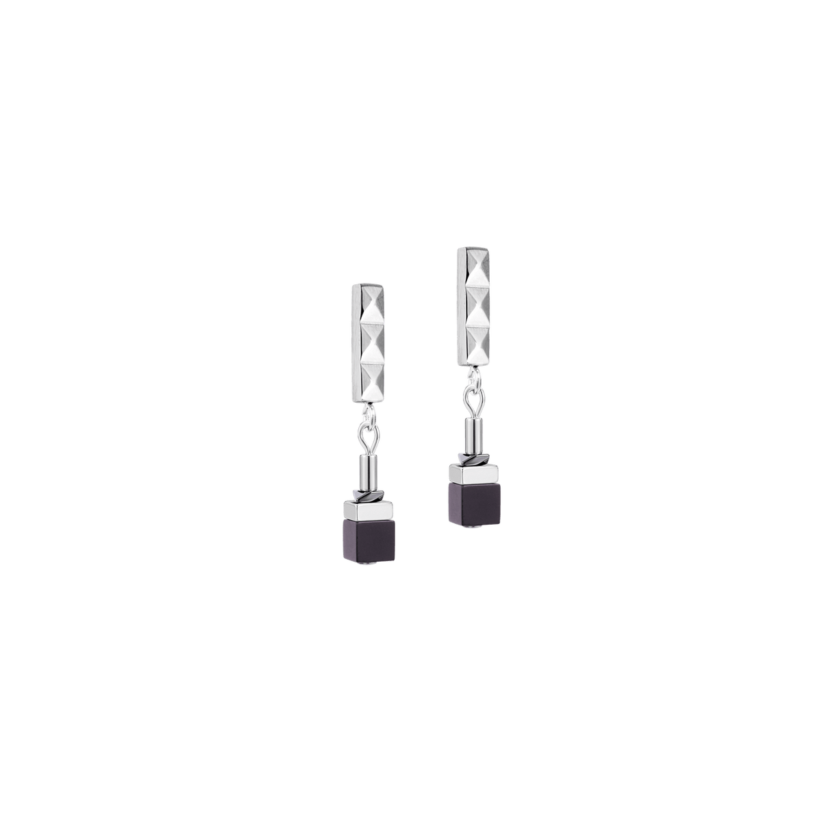 EAR Onyx Cube Eclipse Stud Earrings