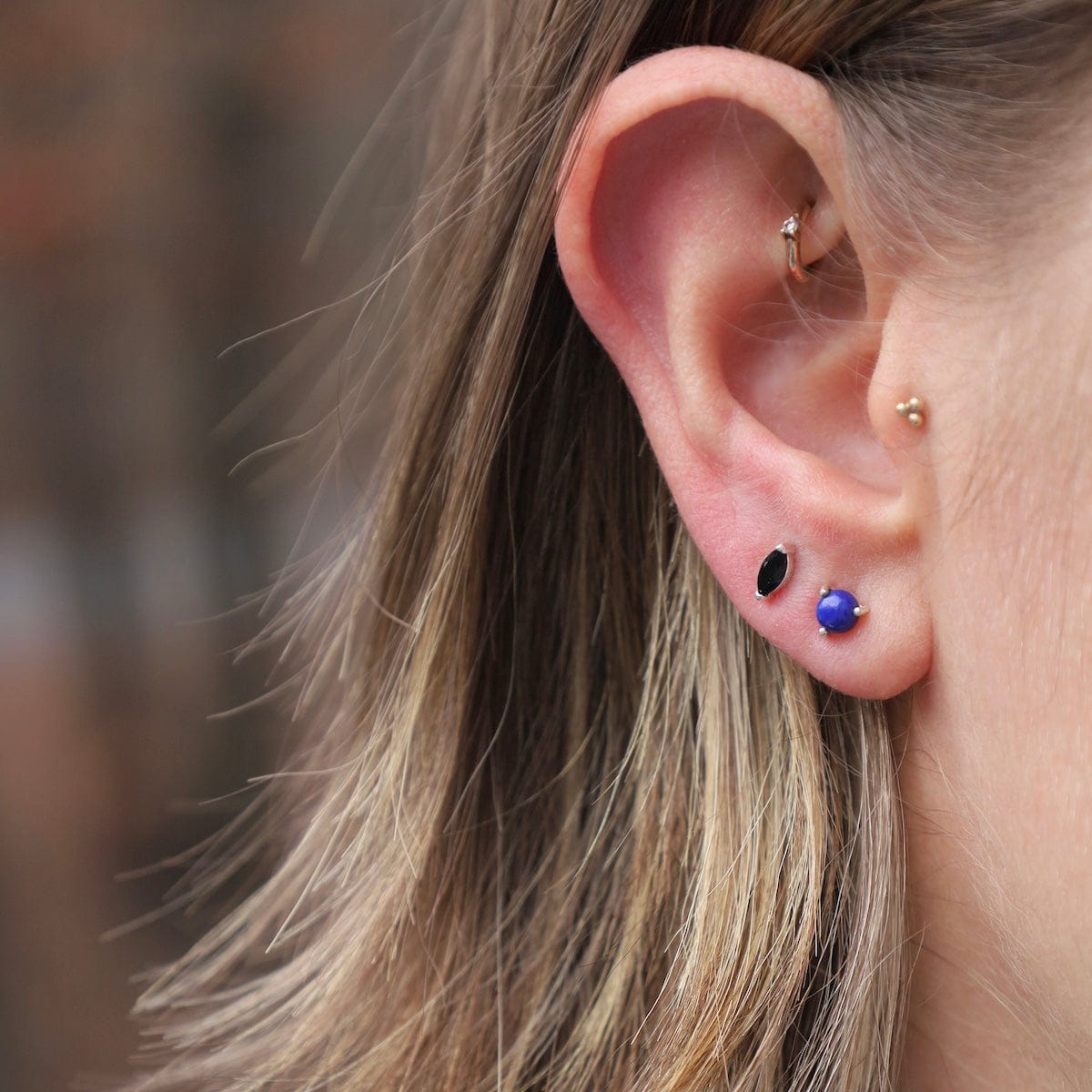 EAR Onyx Marquis Stud Earrings