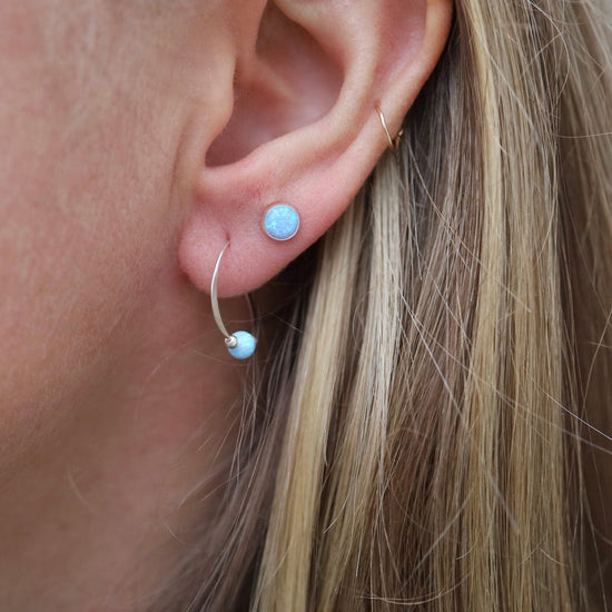 EAR Opal Beaded Hoop Earrings