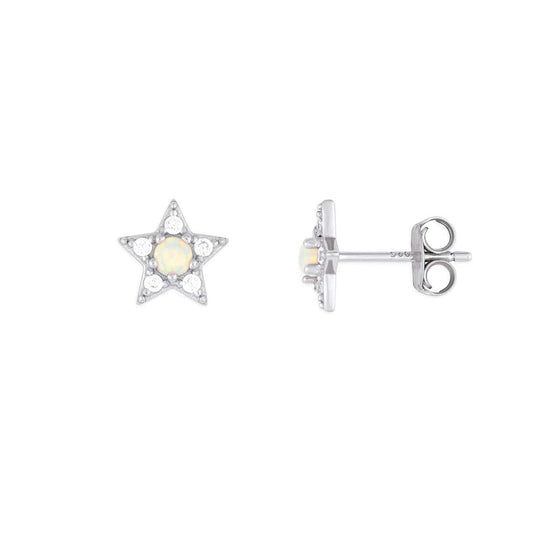 EAR Opal Star Studs - Silver
