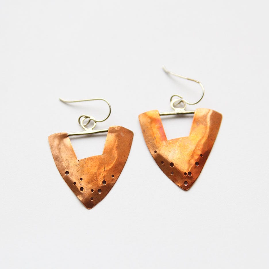 EAR Open Copper Earrings With Holes