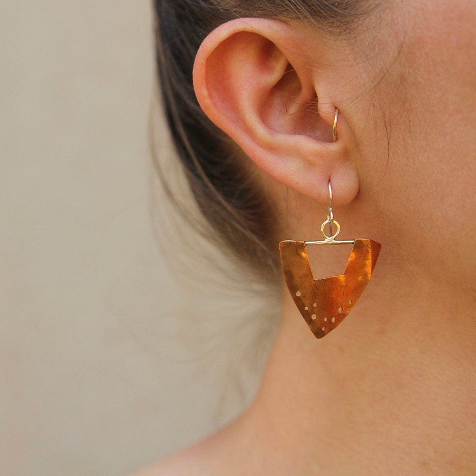 EAR Open Copper Earrings With Holes