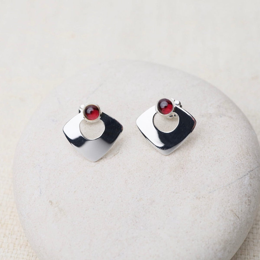 
                  
                    EAR Open Triangle Post Earrings with Garnet
                  
                