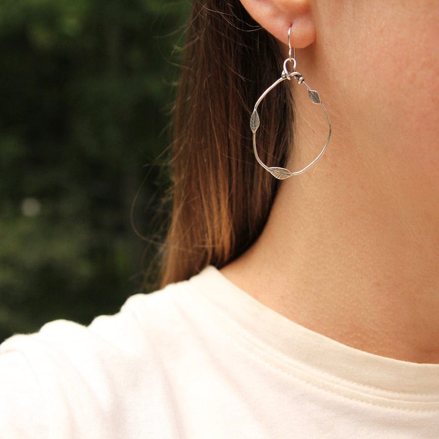 EAR Organic Hoop With Tiny Leaves