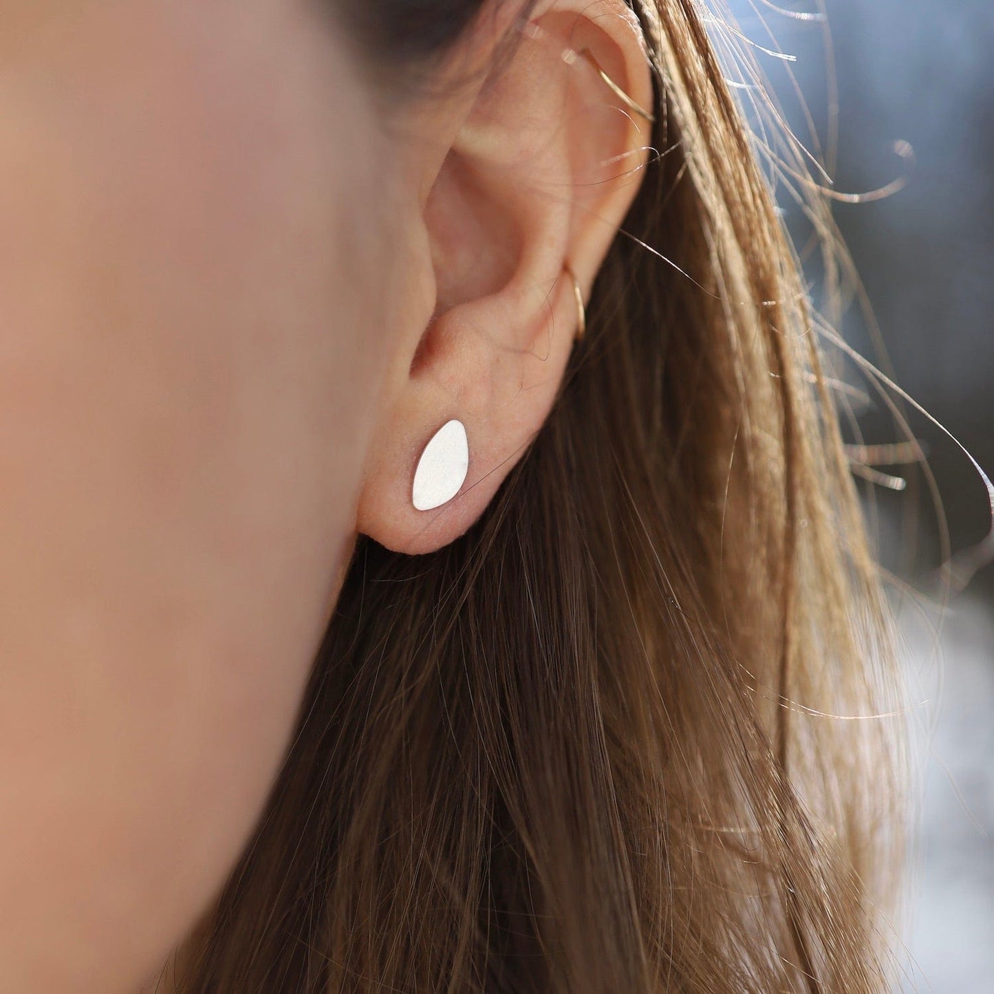 EAR Organic Oval Post Earrings