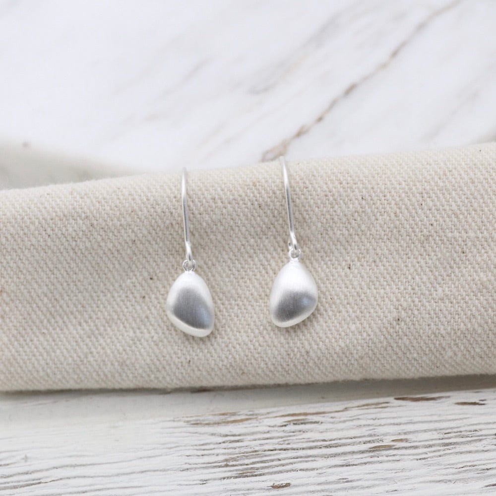 EAR Organic Puffed Drop - Brushed Sterling Silver