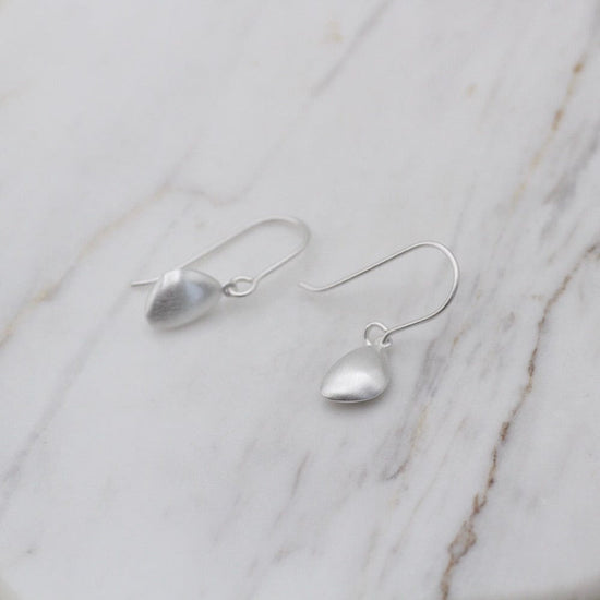 EAR Organic Puffed Drop - Brushed Sterling Silver