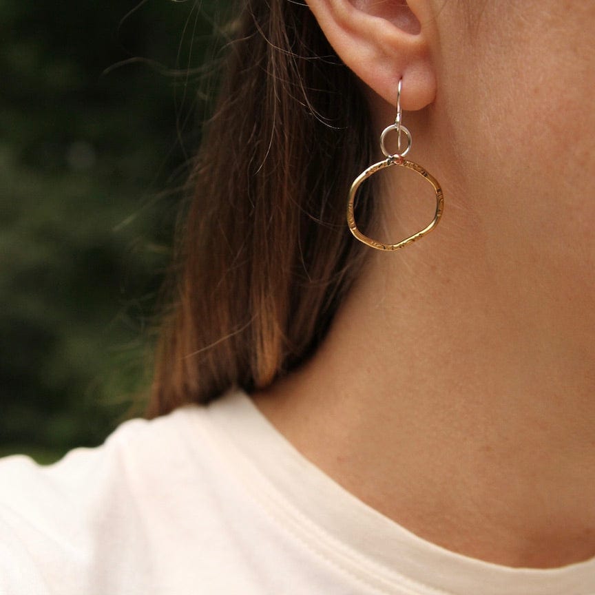 EAR Organic Shape Brass Hoops