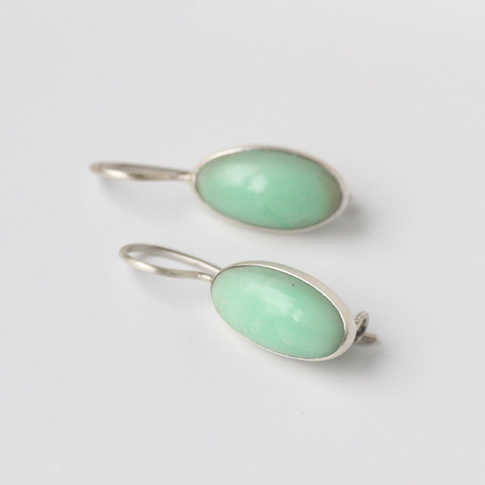 
                      
                        EAR Oval Cabochon Chrysoprase Drop Earrings
                      
                    