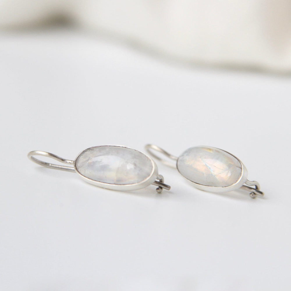 
                      
                        EAR Oval Cabochon Rainbow Moonstone Drop Earrings
                      
                    