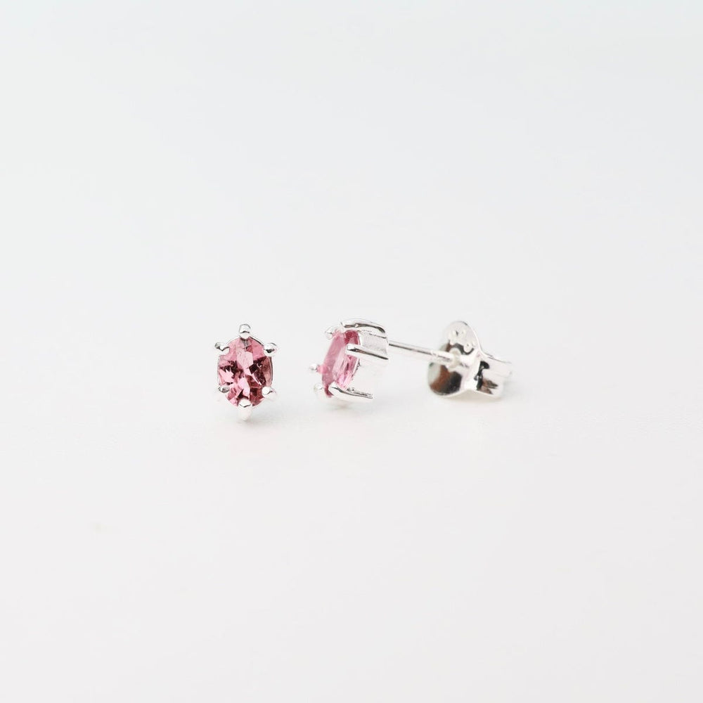 
                      
                        EAR Oval Claw-set Pink Tourmaline Studs - Sterling Silver
                      
                    