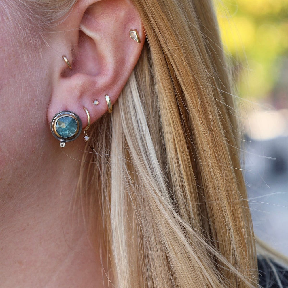 
                      
                        EAR Oval Crescent Rim Post Earrings with Teal Kyanite
                      
                    