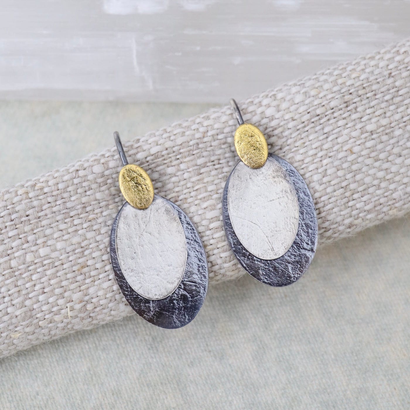 Crescent Rim Hook Earrings with Rainbow Moonstone & Diamond – Dandelion  Jewelry