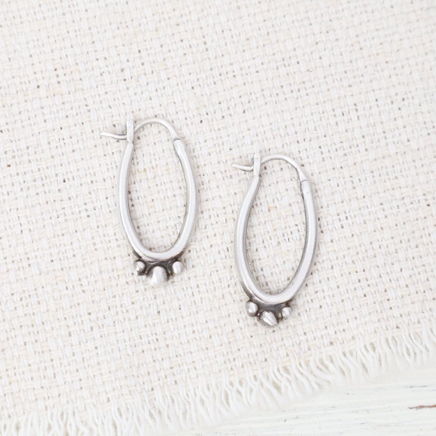 EAR Oval Hoop with Granulation Earrings