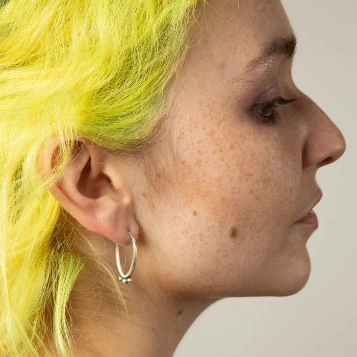 EAR Oval Hoop with Granulation Earrings