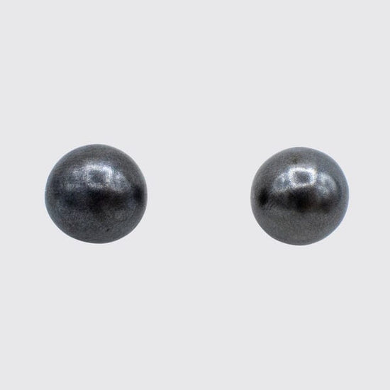 Load image into Gallery viewer, EAR Oxidized Sterling Silver Large Ball Stud Earrings
