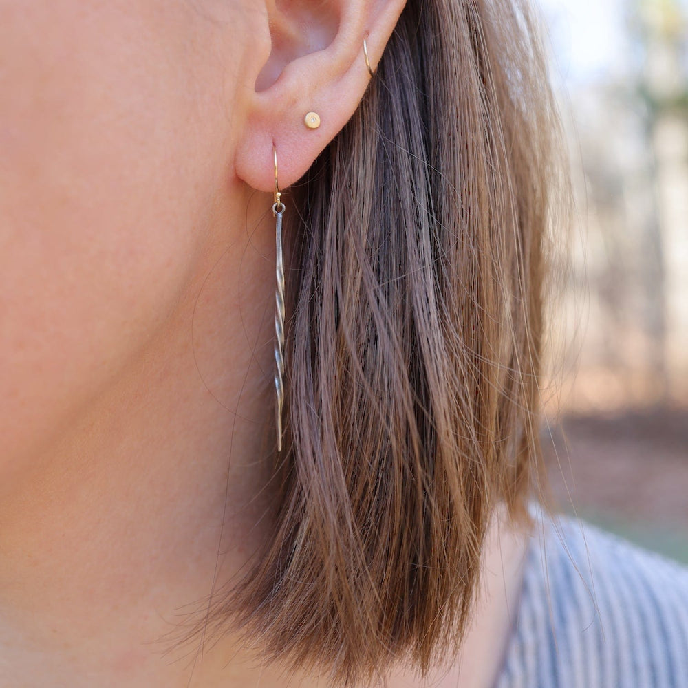 
                  
                    EAR Oxidized Sterling Silver Short Spire Earrings
                  
                