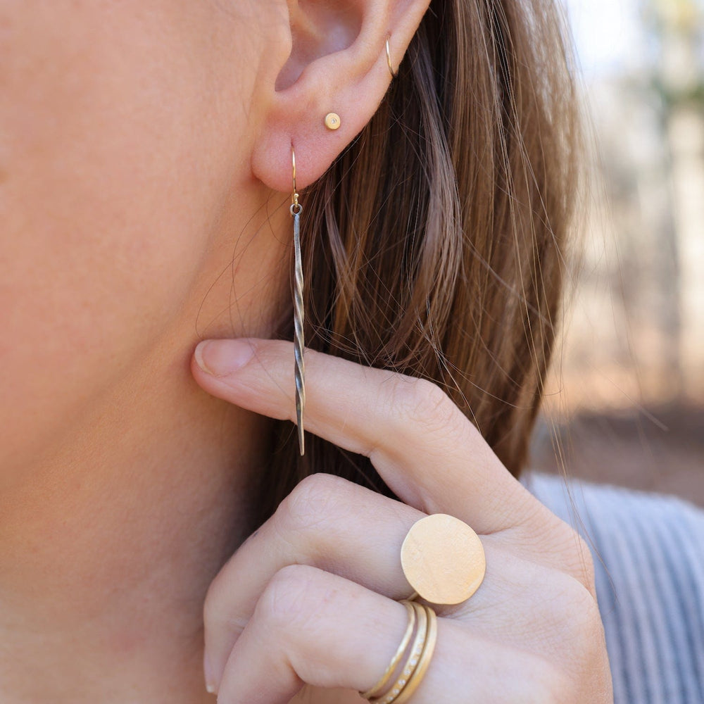 
                  
                    EAR Oxidized Sterling Silver Short Spire Earrings
                  
                