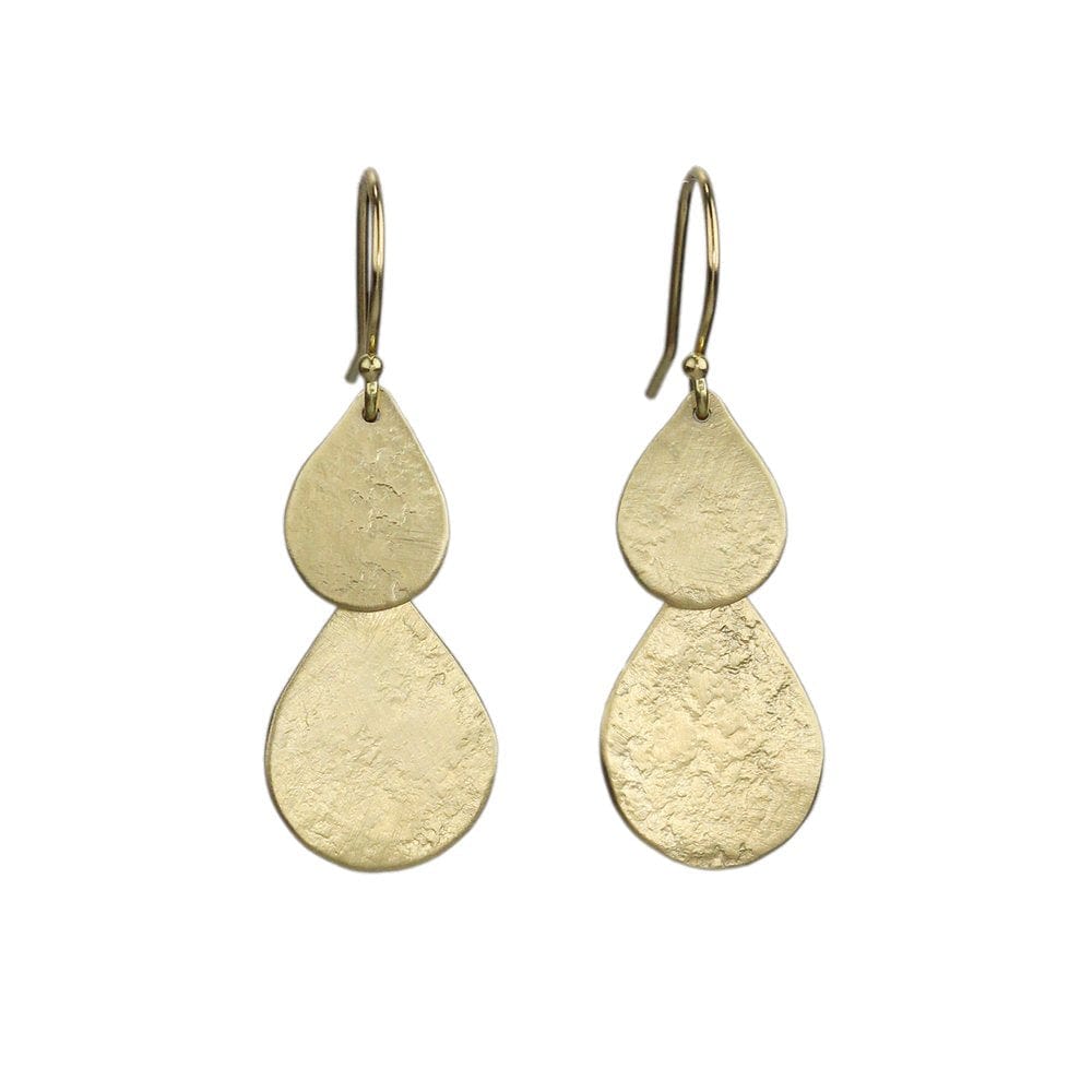 EAR Parchment Teardrop Waterfall Earrings in 18k Yello