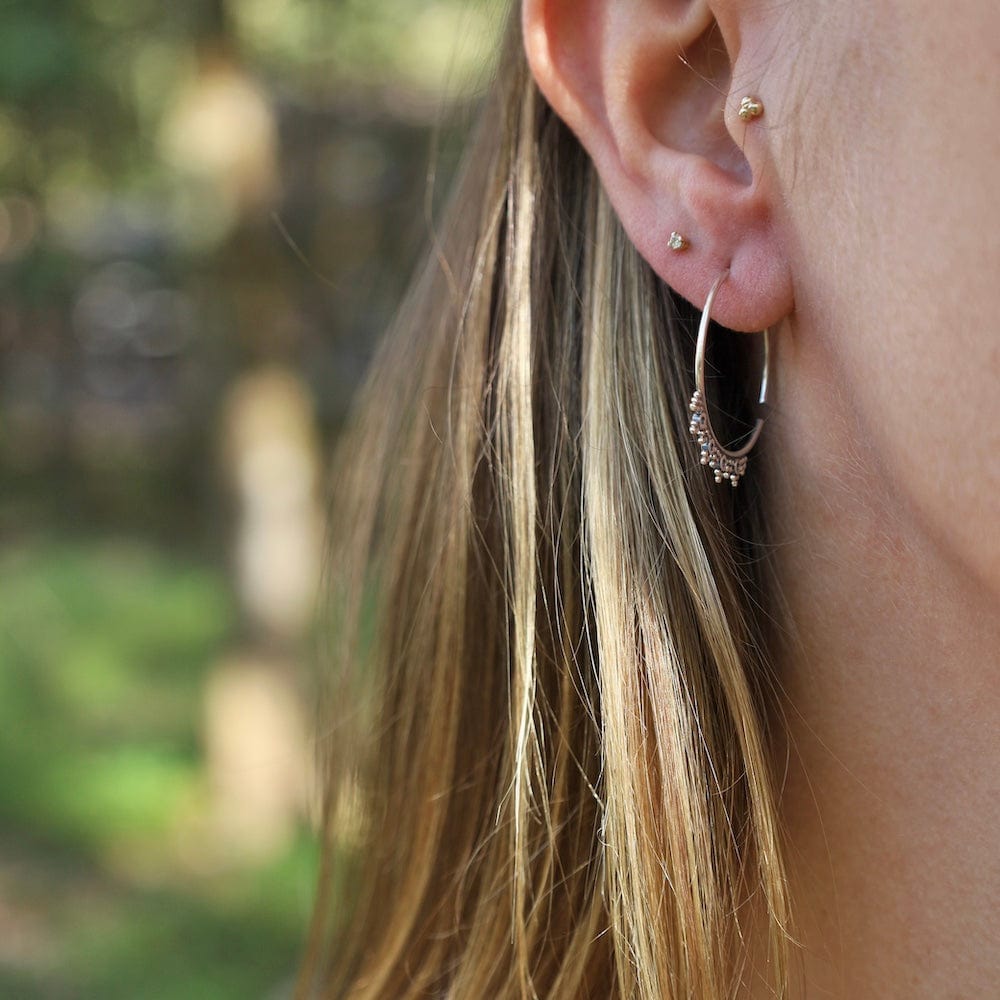 EAR Pass Through Hoops with Dots & Triangles