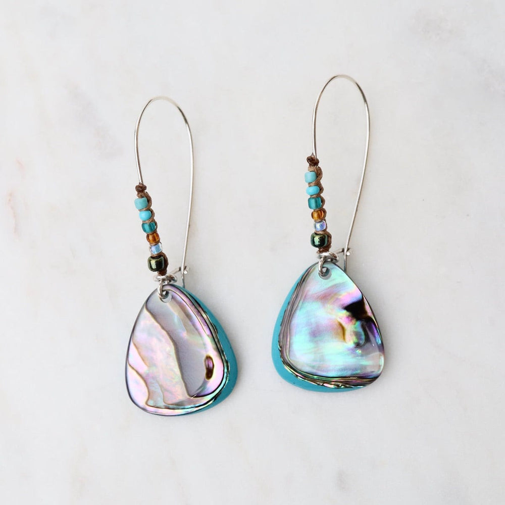 EAR Paua Turquoise Beaded Teardrop Earrings