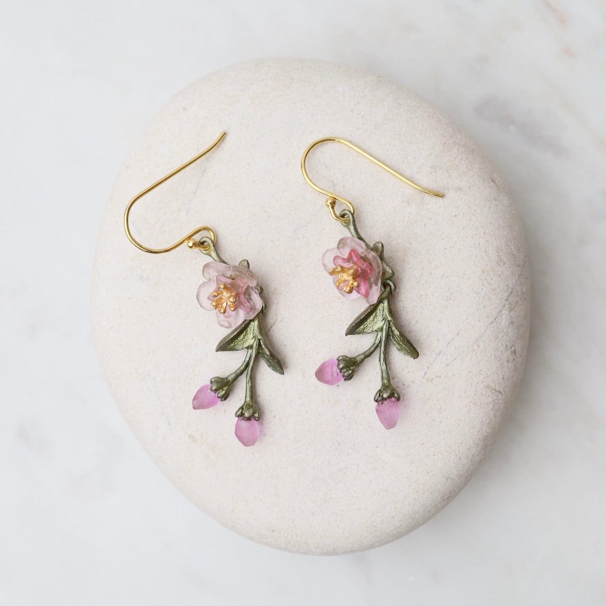 EAR Peach Blossom Dainty Drop Earrings