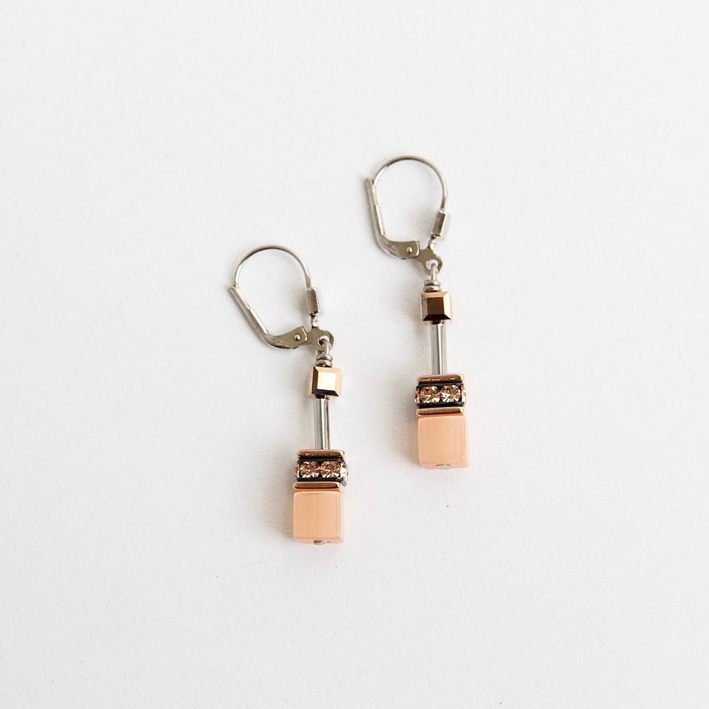 EAR Peach Geo Cube Earrings