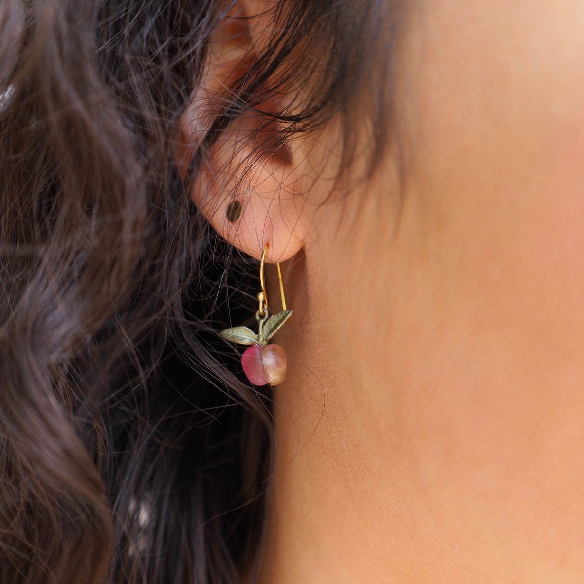 EAR Peach Tree Dainty Wire Earrings