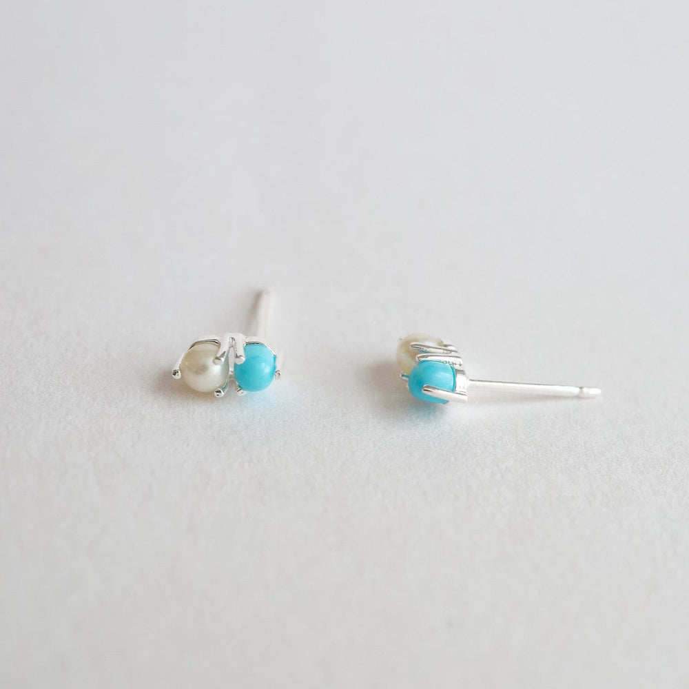 
                  
                    EAR Pearl and Turquoise Stud Earring in Sterling Silver
                  
                