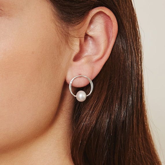 
                      
                        EAR Pearl & Silver Globe Hoops
                      
                    