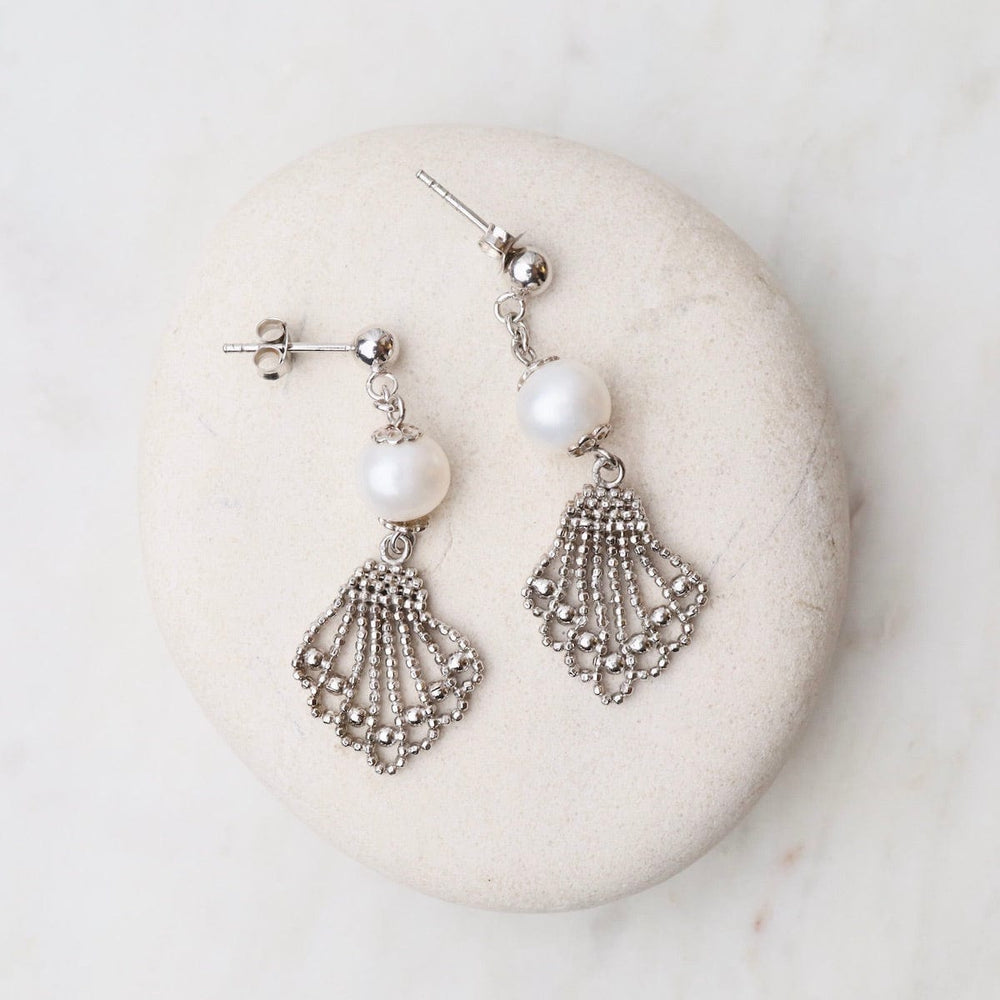 
                      
                        EAR Pearl with Fan Drop Earrings
                      
                    