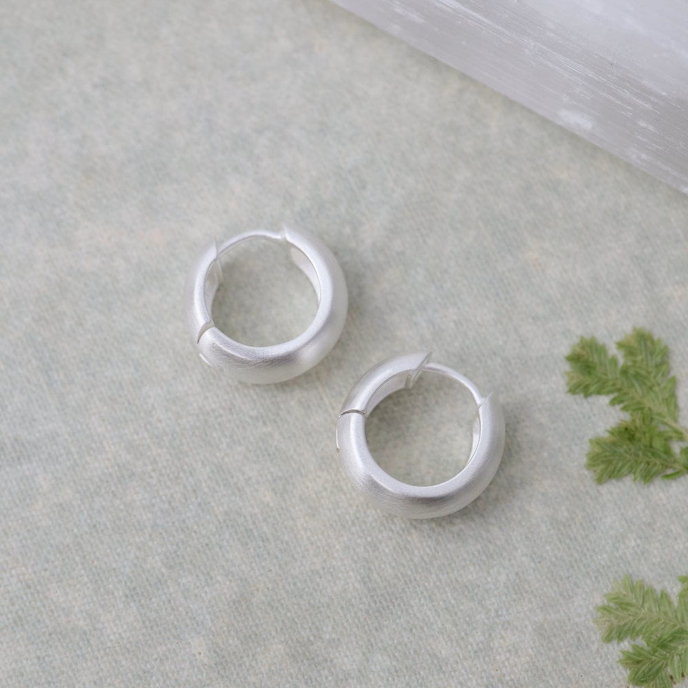 
                  
                    EAR Perfect Wide Click Huggie Hoops - Brushed Sterling Silver
                  
                