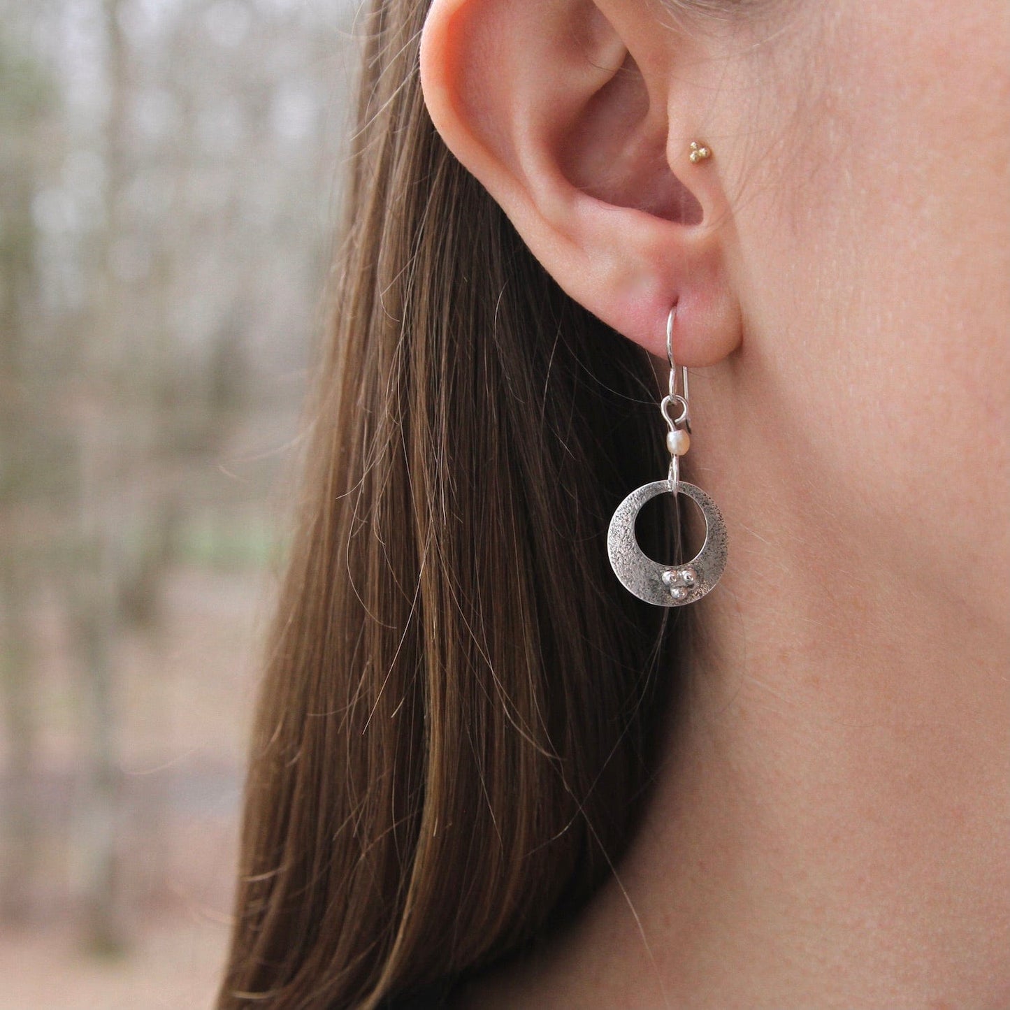 EAR Petite Open Sterling Silver Disc Earrings