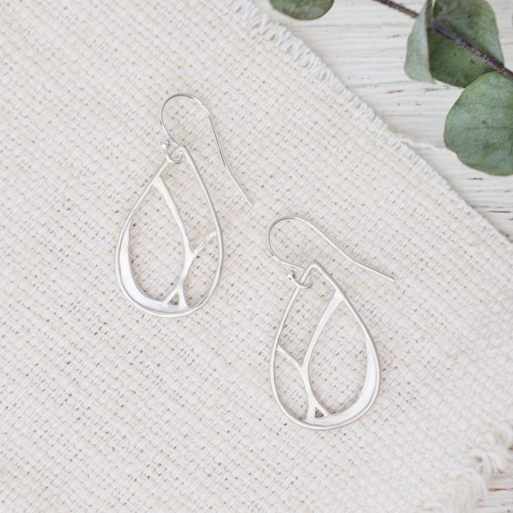 EAR Petite Teardrop with Tree Silhouette Earrings