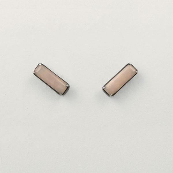 EAR Pink Opal Faceted Baguette Stud Earring