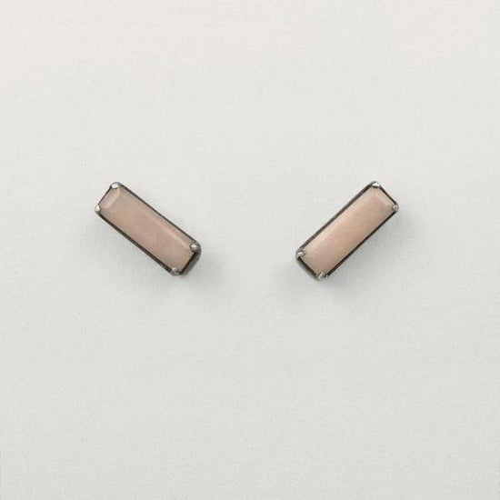 EAR Pink Opal Faceted Baguette Stud Earring