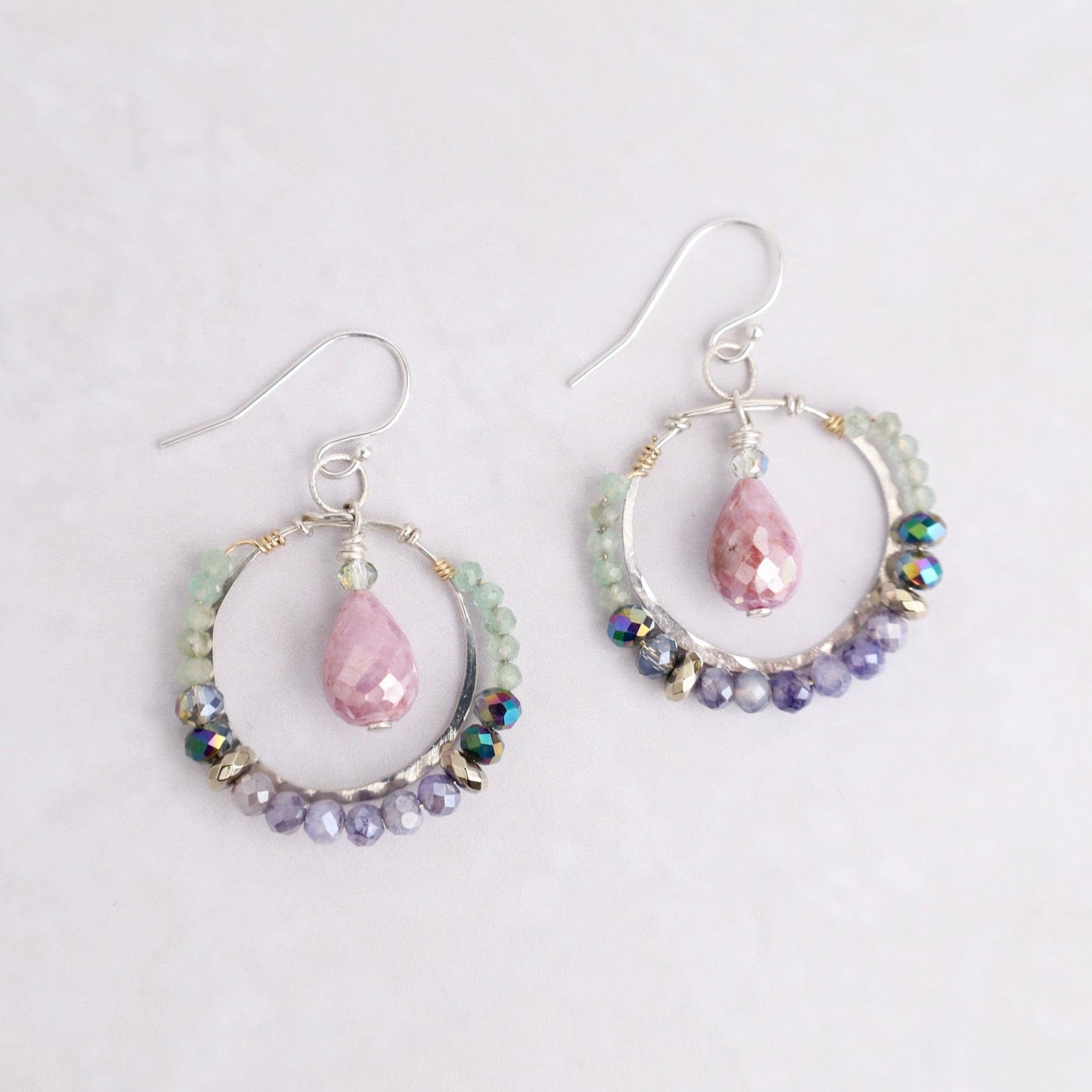 EAR Pink Peacock Earrings