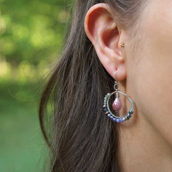 EAR Pink Peacock Earrings