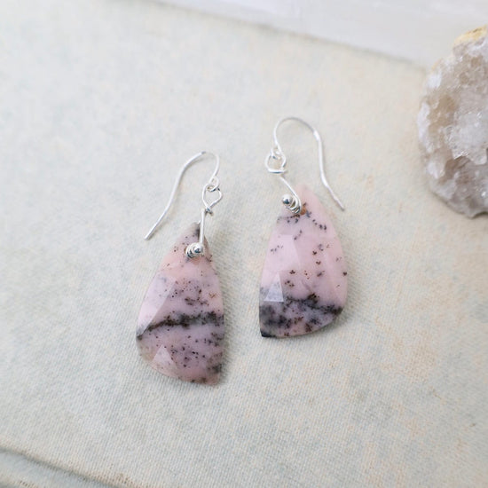 Elliptic Elegant Peru Pink Opal Earrings