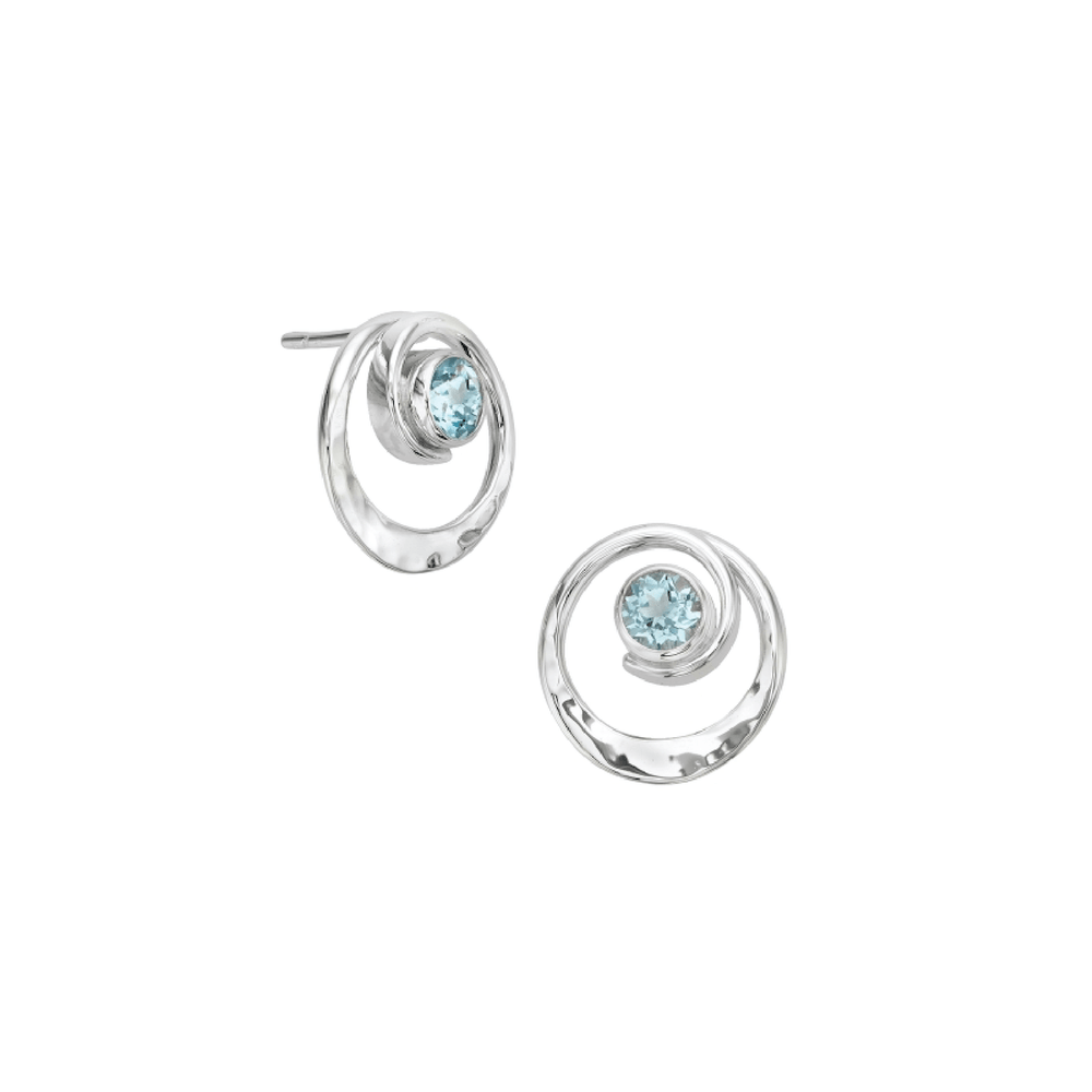 EAR Posy Earrings with Blue Topaz